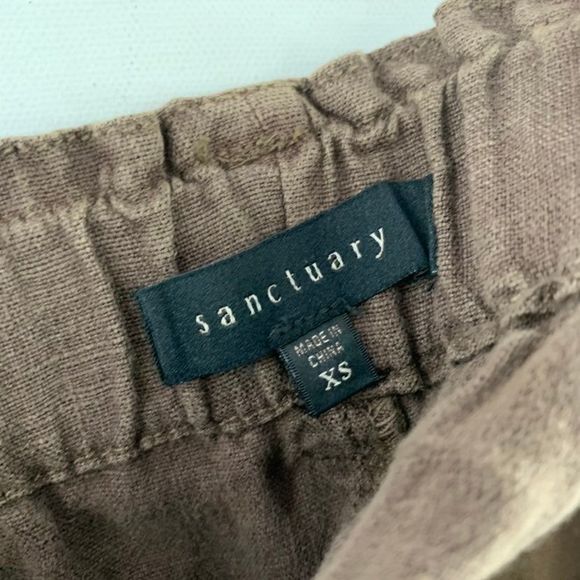 Sanctuary Muse Linen Brown Shorts Tie Belted High Waist Revolve New Tags XS - Picture 4 of 5